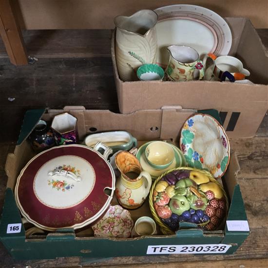 2 boxes of Deco china